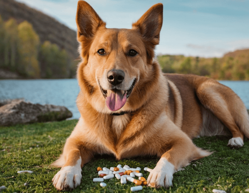 cane che prende integratori alimentari