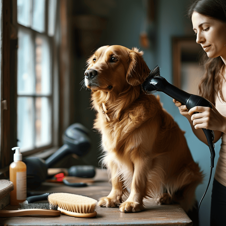 cane sul tavolo con una donna ch